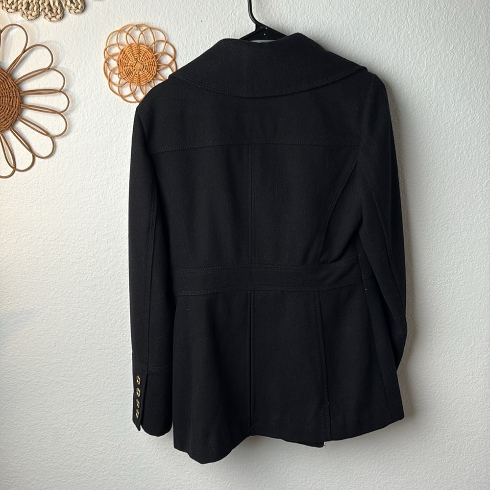 MICHAEL Michael Kors Black Pea Coat with Gold Buttons - Picture 5 of 5